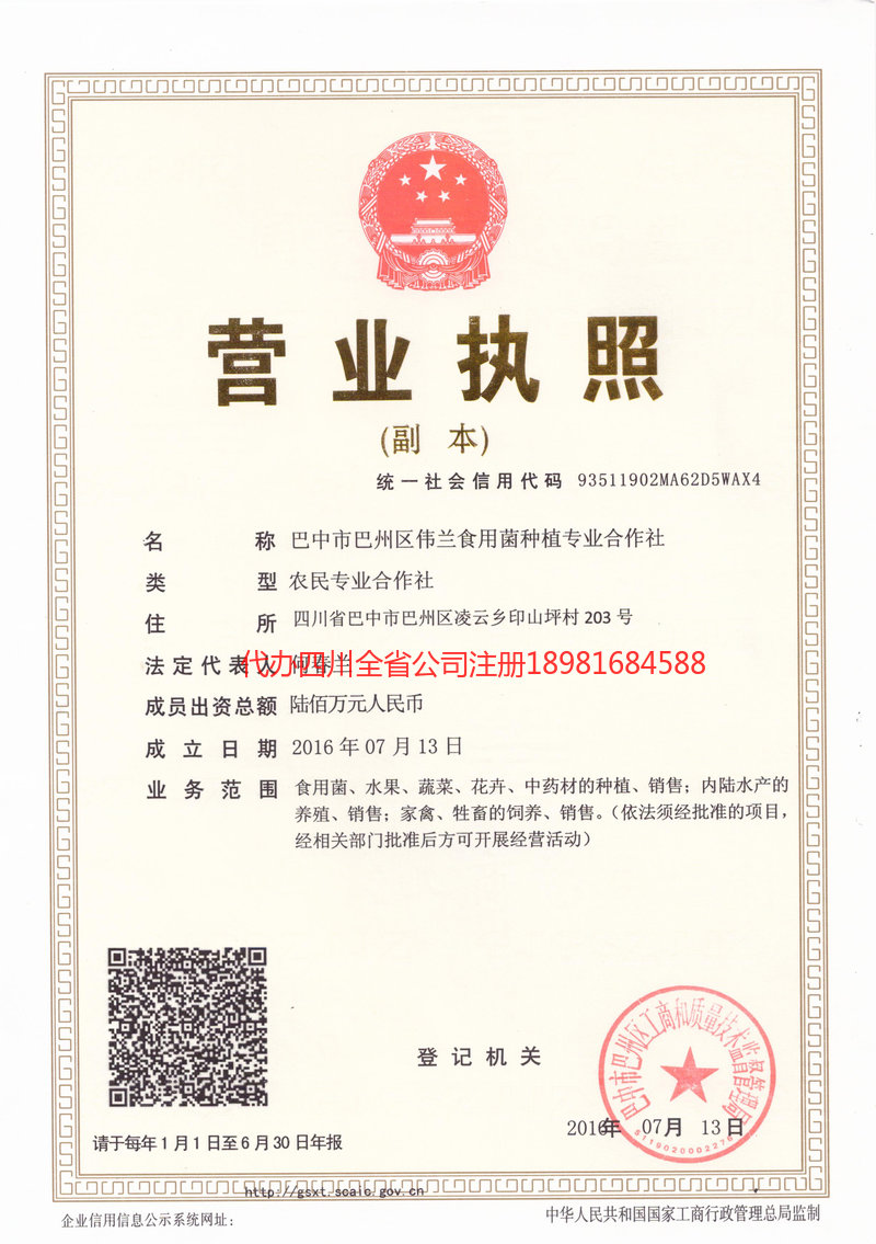 郴州郴州伟兰食用菌种植专业合作社